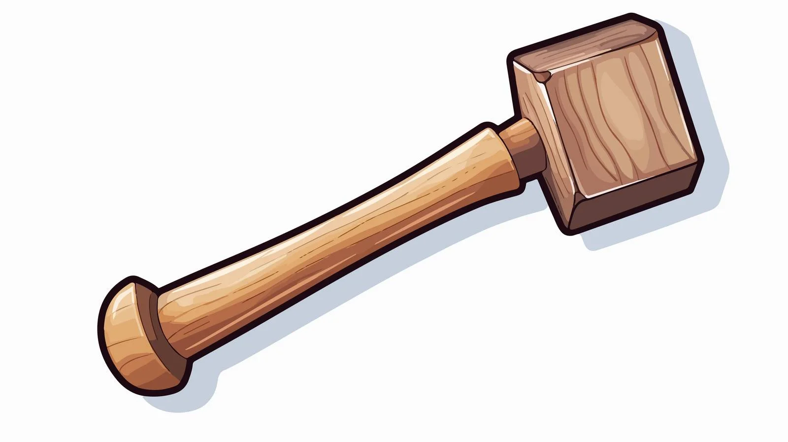Cartoon Wooden Mallet Sticker — free download from Dotvec