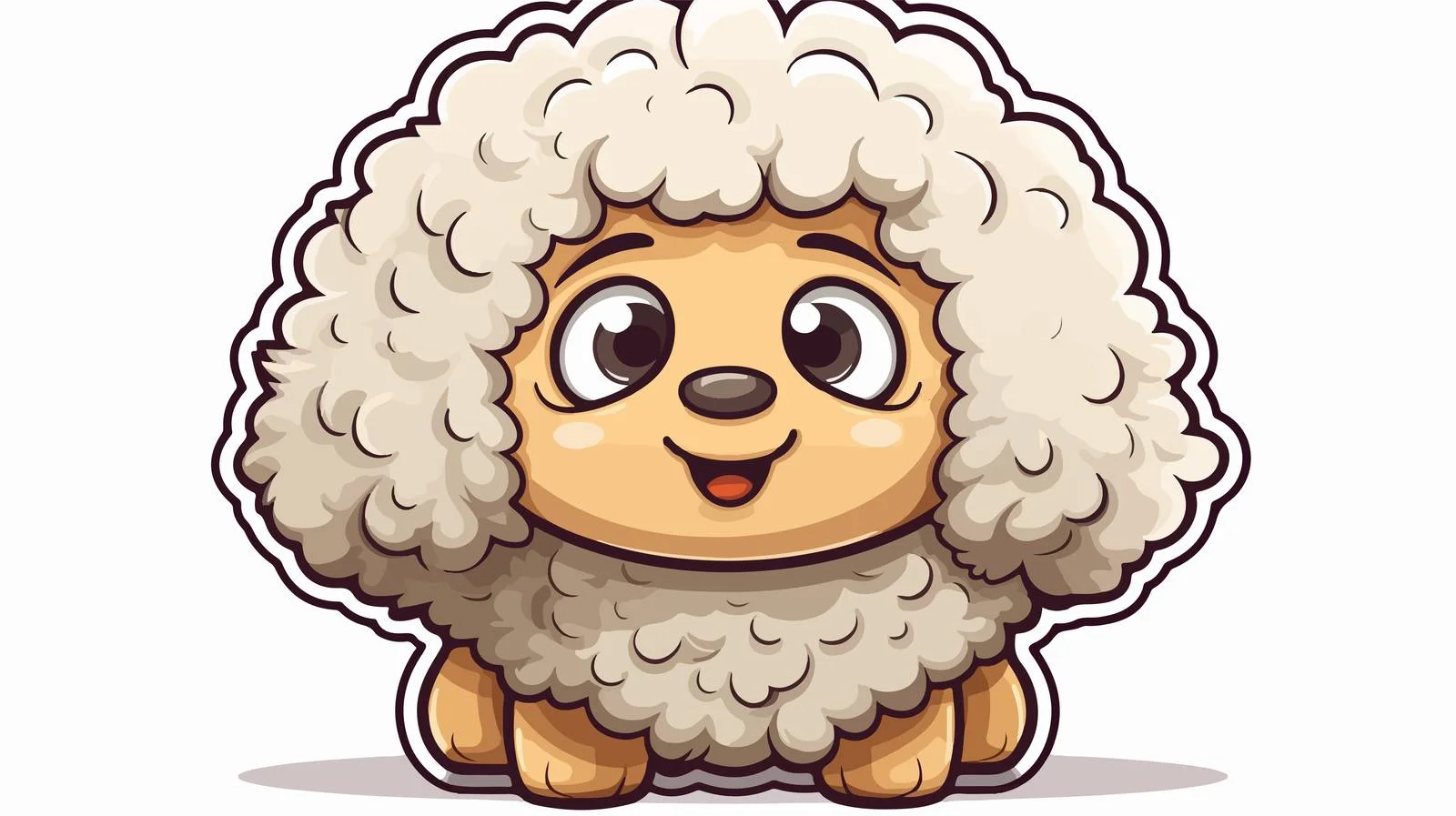 Cartoon Woolly Tee Sticker Illustration — free download from Dotvec