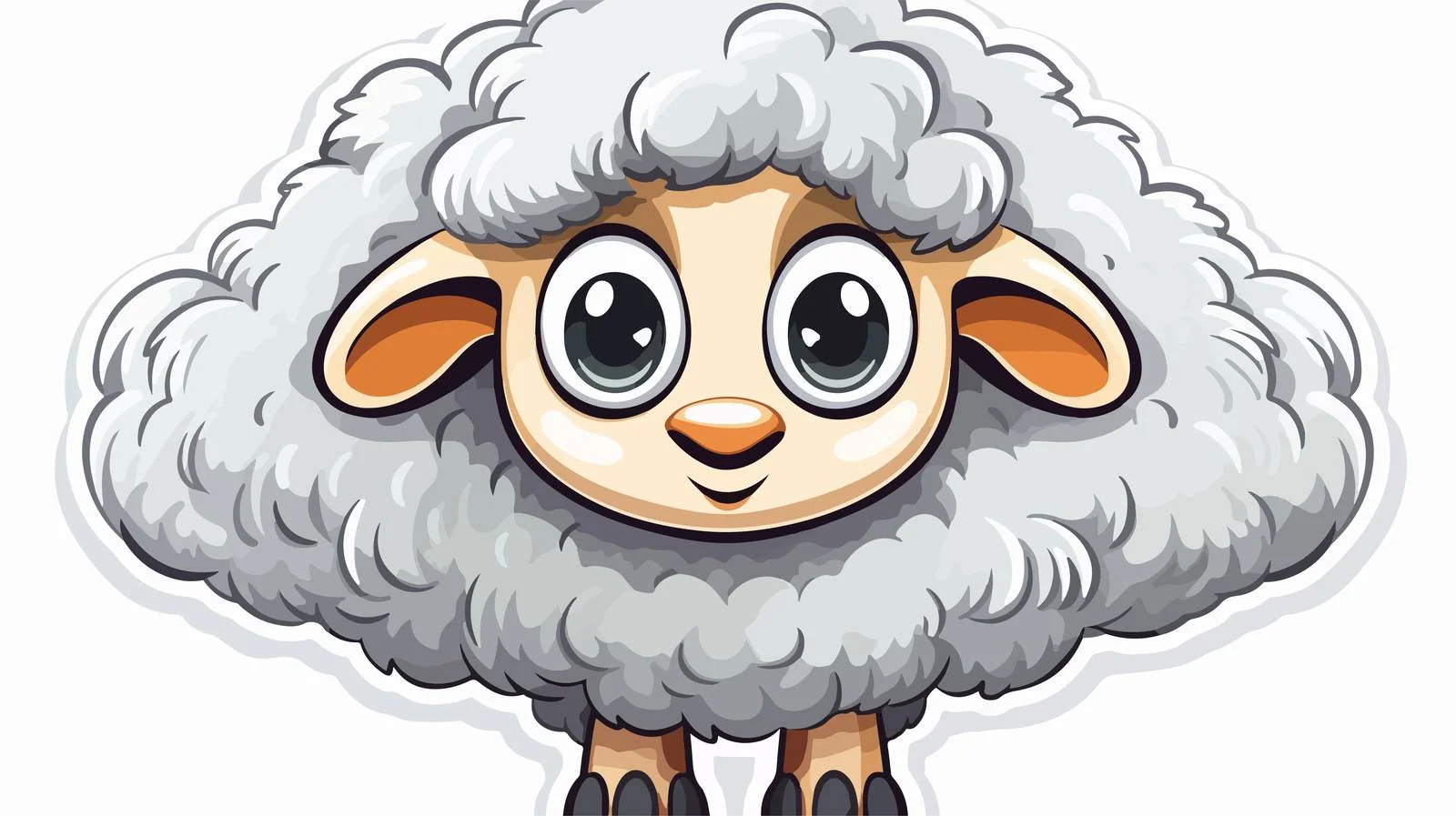 Cartoon Woolly Tee Sticker Illustration — free download from Dotvec