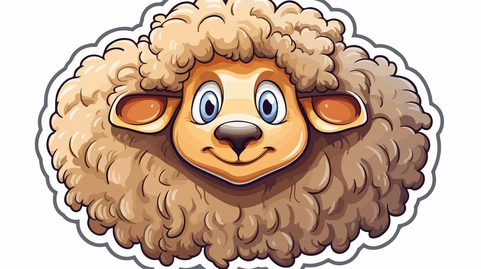 Cartoon Woolly Tee Sticker Illustration — free download from Dotvec