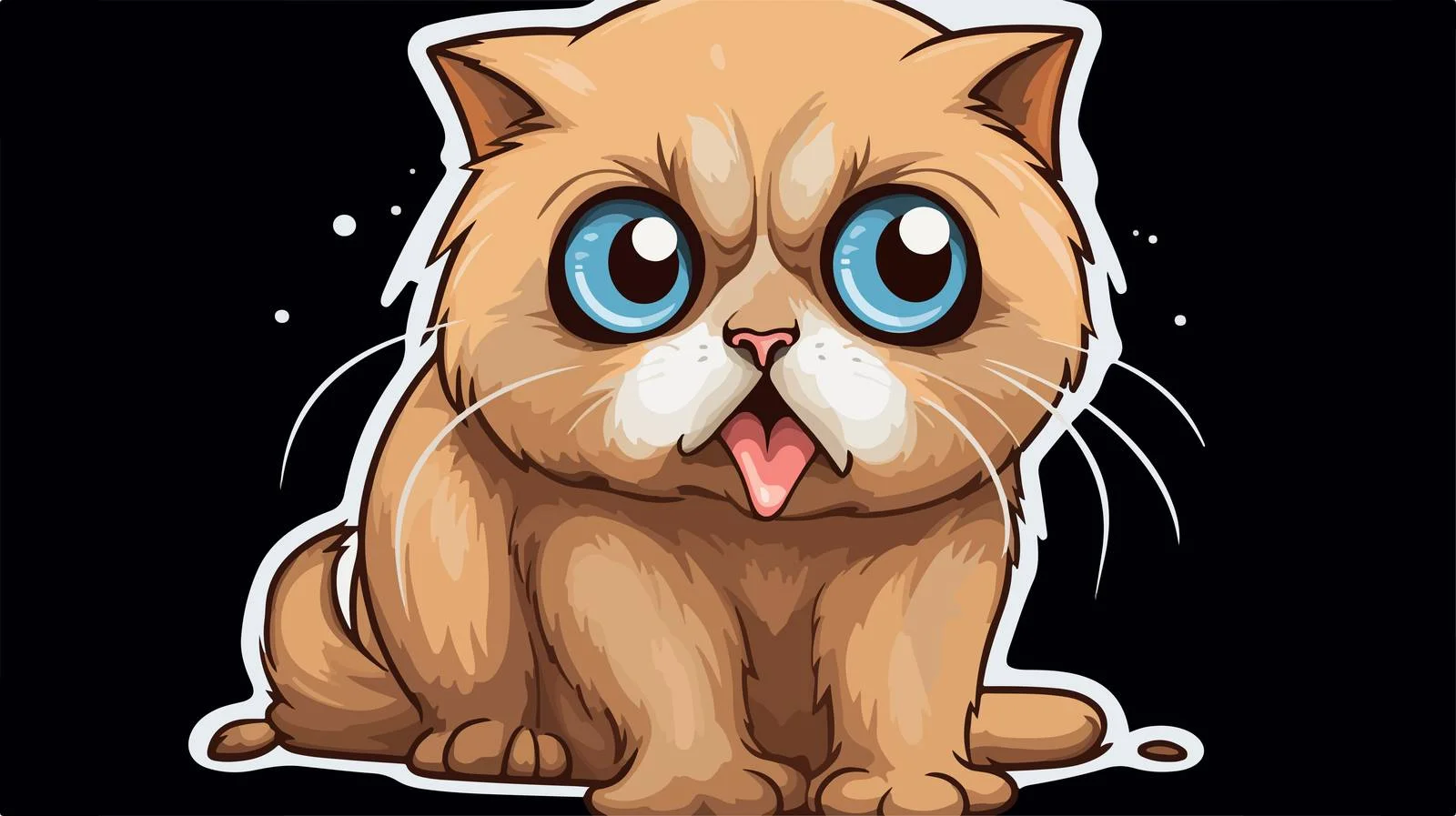 Crying Cartoon Cat Sticker — free download from Dotvec