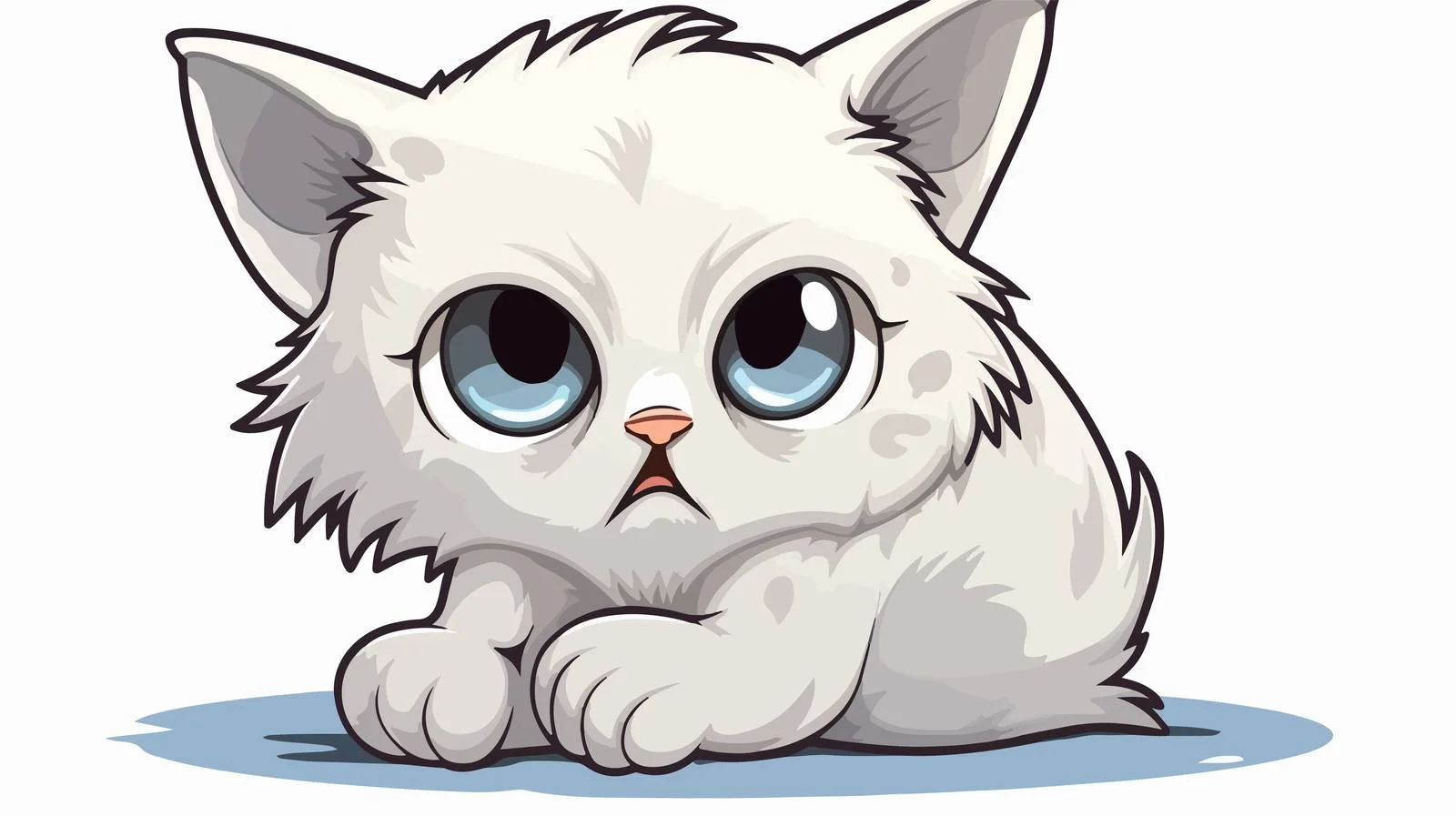 Crying Cartoon Cat Sticker Vector Illustration — free download from Dotvec
