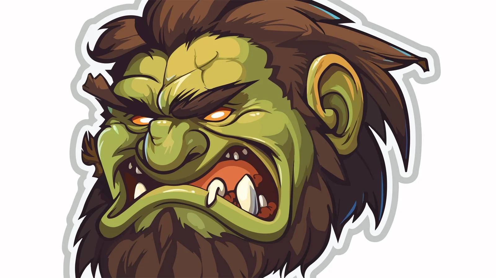 Crying Orc Druid Character Sticker — free download from Dotvec