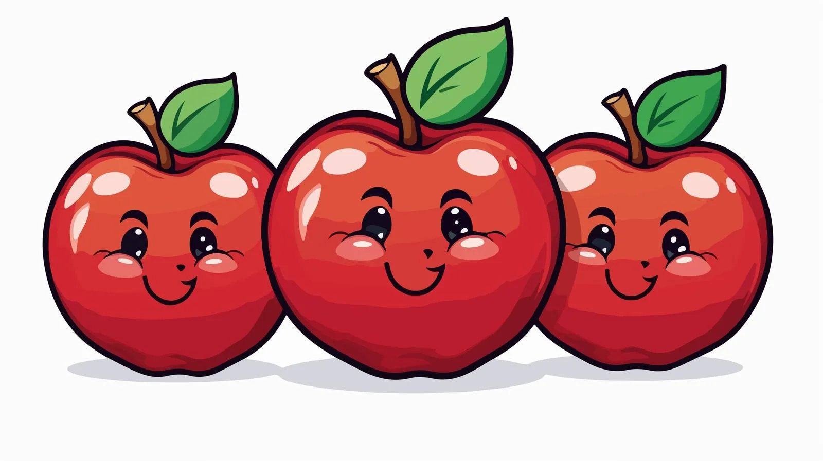 Cute Cartoon Apples Sticker — free download from Dotvec