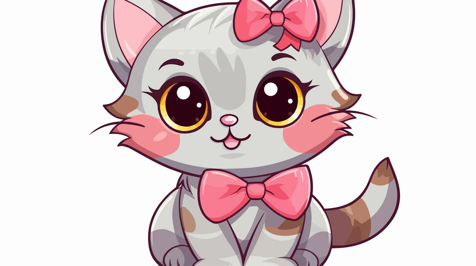 Adorable Cartoon Cat Sticker — free download from Dotvec
