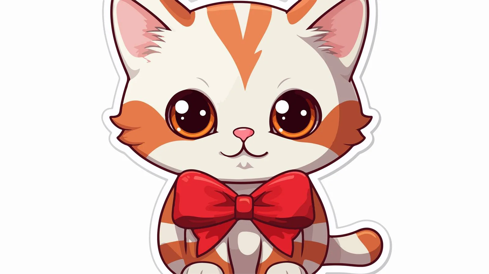 Cute Cartoon Cat Sticker — free download from Dotvec