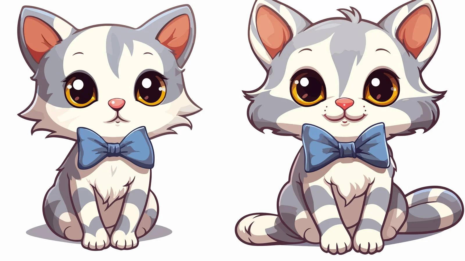 Adorable Cartoon Cat Sticker — free download from Dotvec