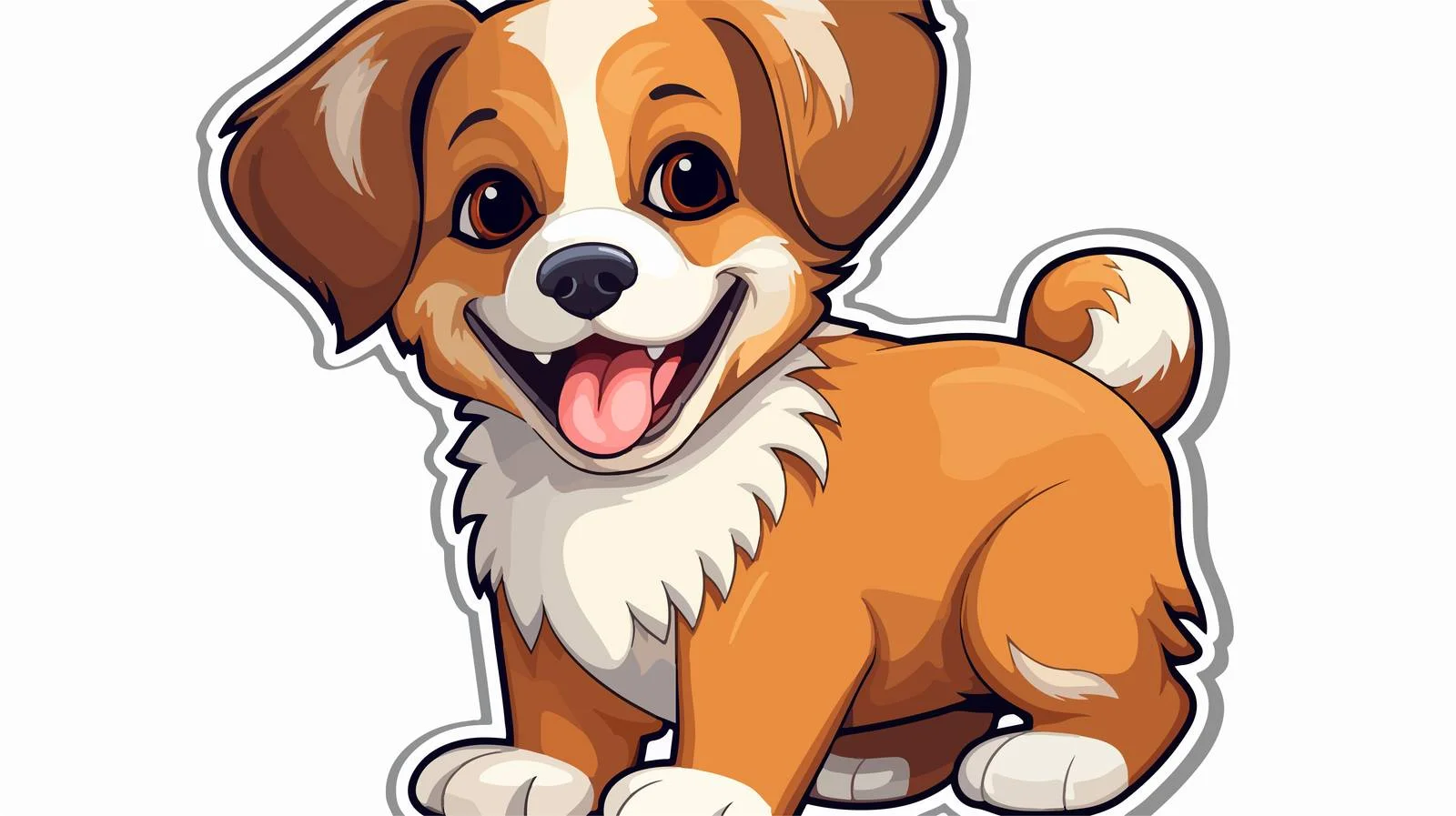 Cartoon Dog Sticker Illustration — free download from Dotvec