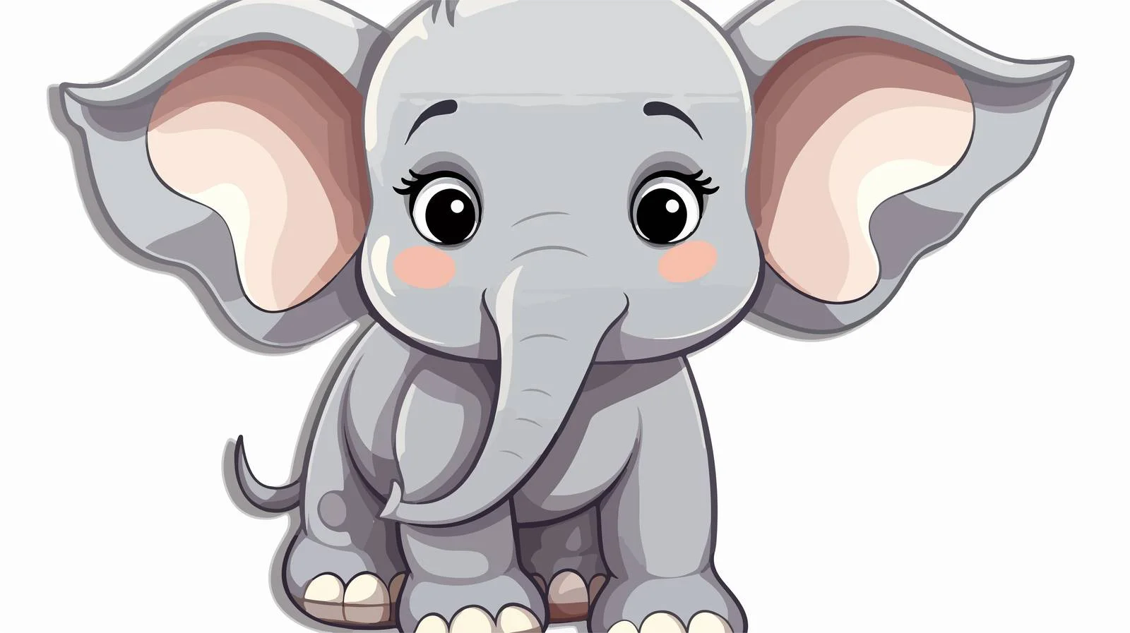 Cute Cartoon Elephant Sticker — free download from Dotvec
