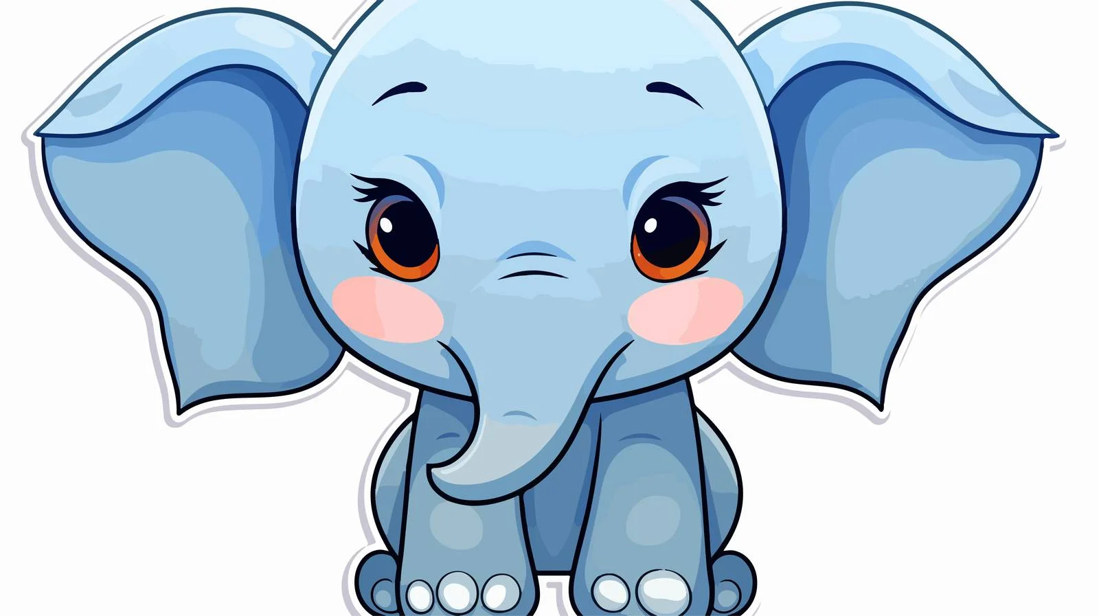 Adorable Cartoon Elephant Sticker — free download from Dotvec