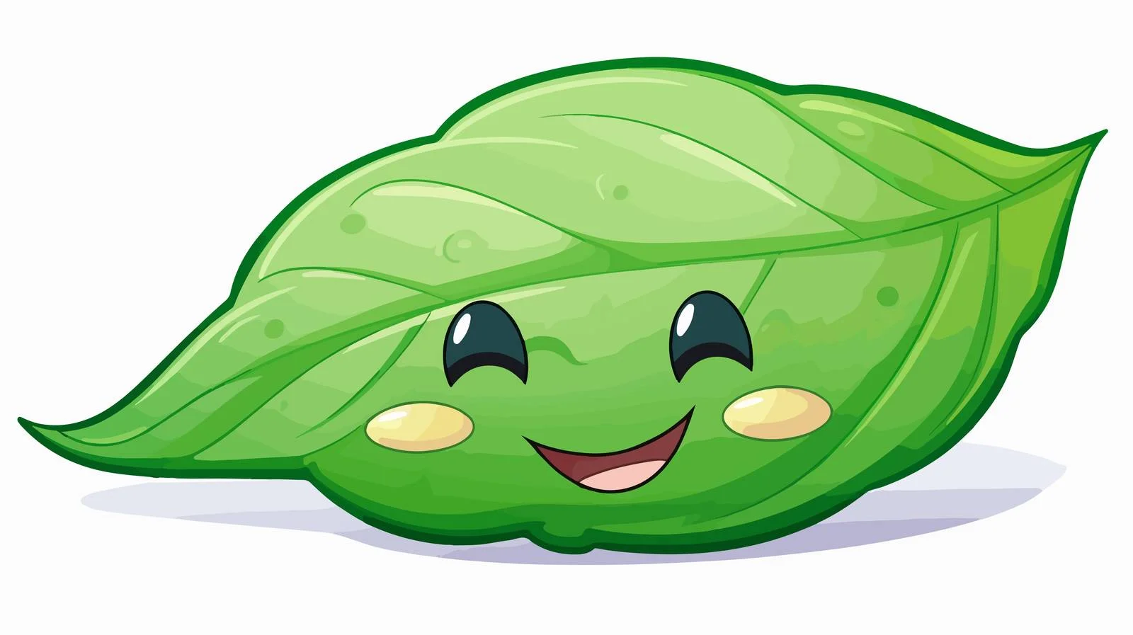 Expressional Cartoon Leaf Sticker — free download from Dotvec