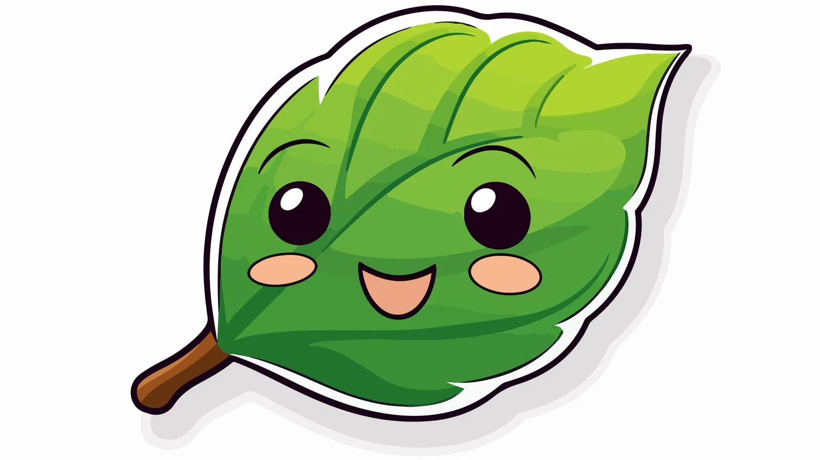Expressional Cartoon Leaf Sticker — free download from Dotvec