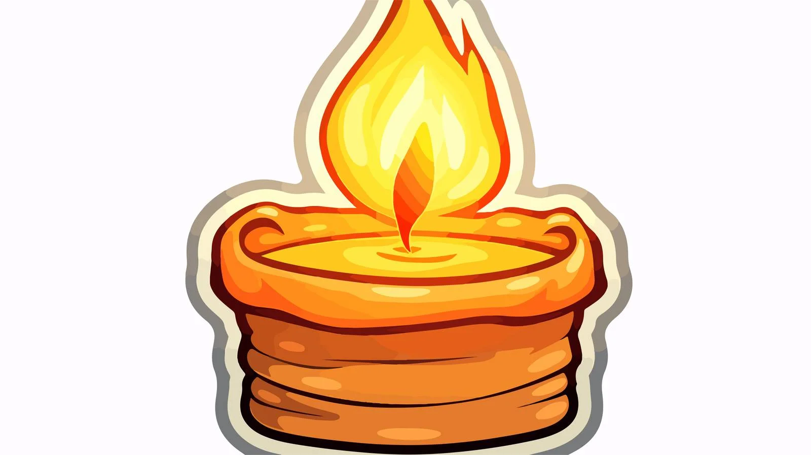 Adorable Cartoon Lit Candle Sticker — free download from Dotvec