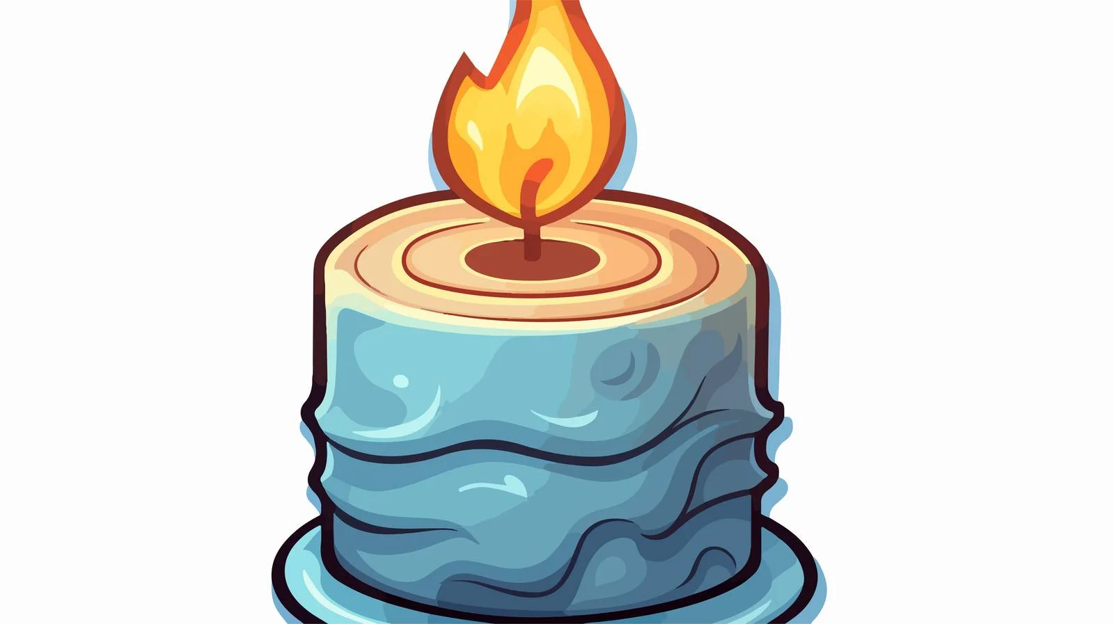 Adorable Cartoon Lit Candle Sticker Illustration — free download from Dotvec