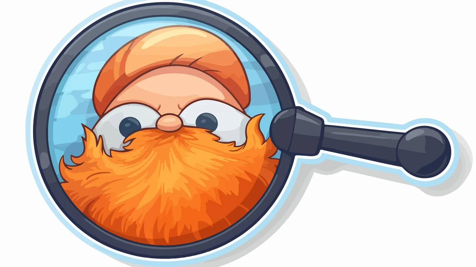 Cute Cartoon Magnifying Glass Sticker — free download from Dotvec