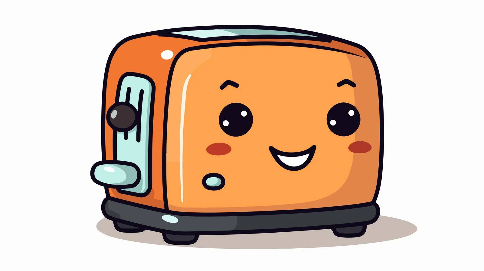 Adorable Cartoon Toaster Sticker — free download from Dotvec