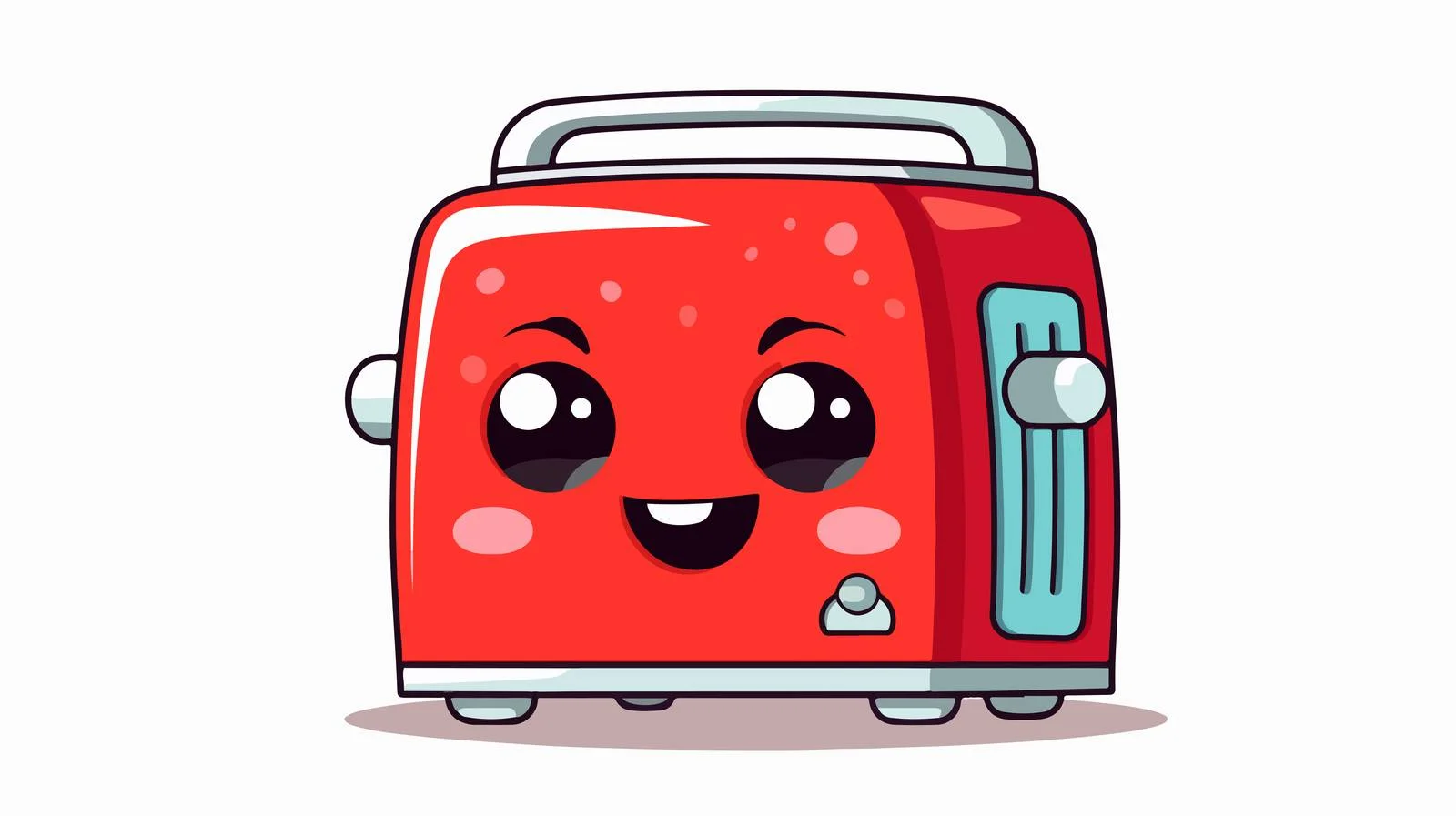 Adorable Cartoon Toaster Sticker — free download from Dotvec