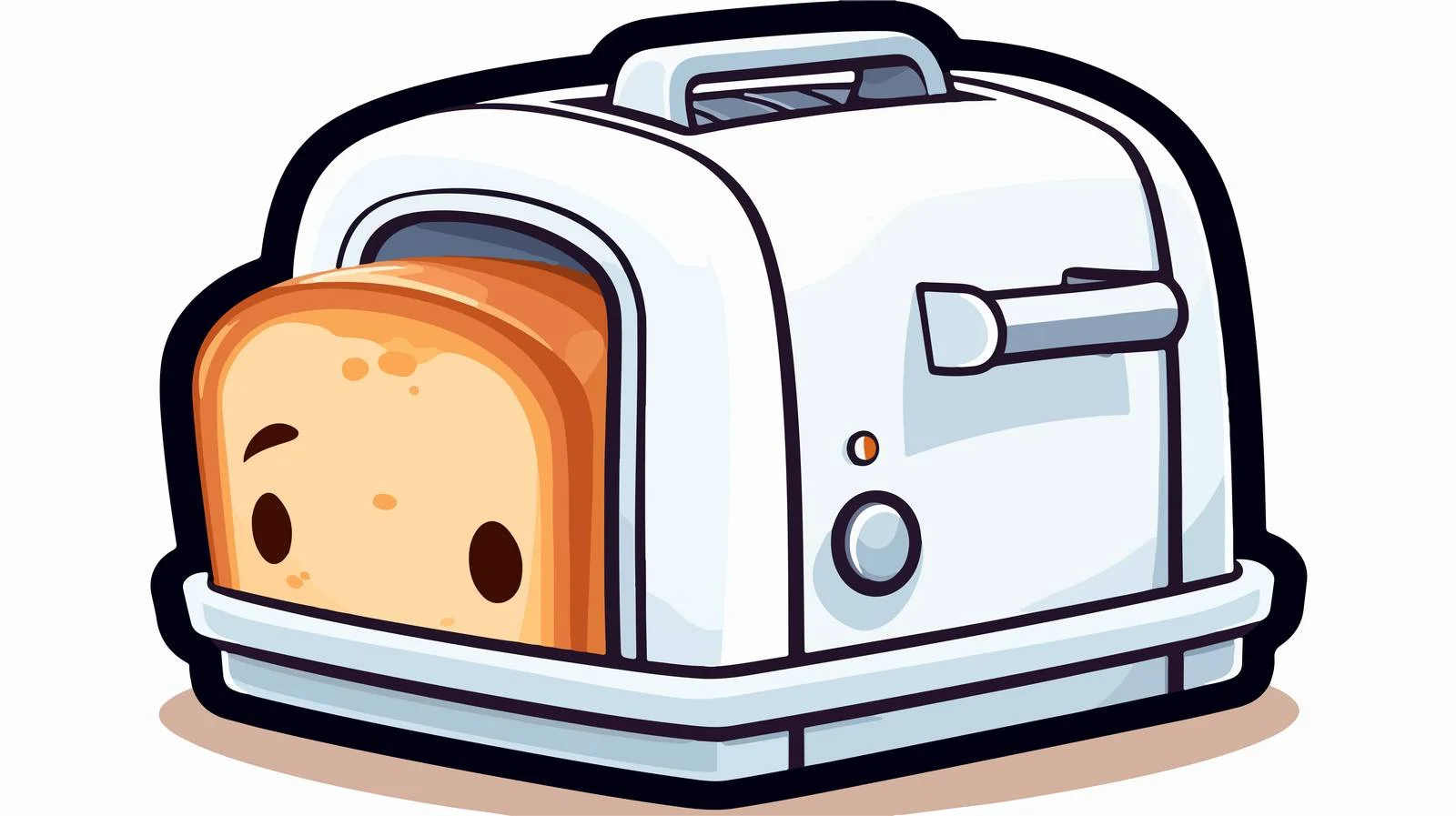 Adorable Cartoon Toaster Sticker — free download from Dotvec