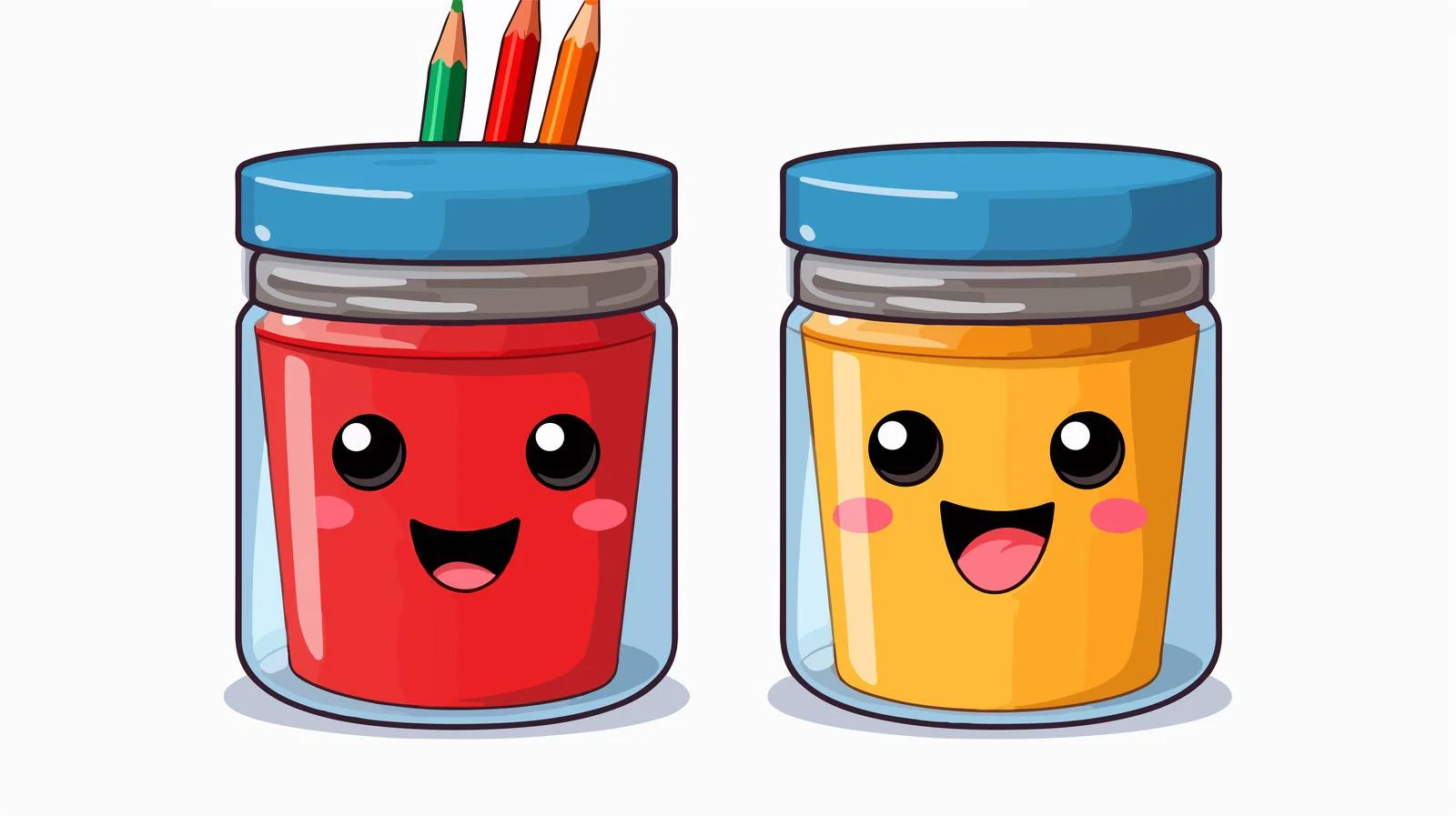 Adorable Cartoon Pencil Pot Sticker — free download from Dotvec
