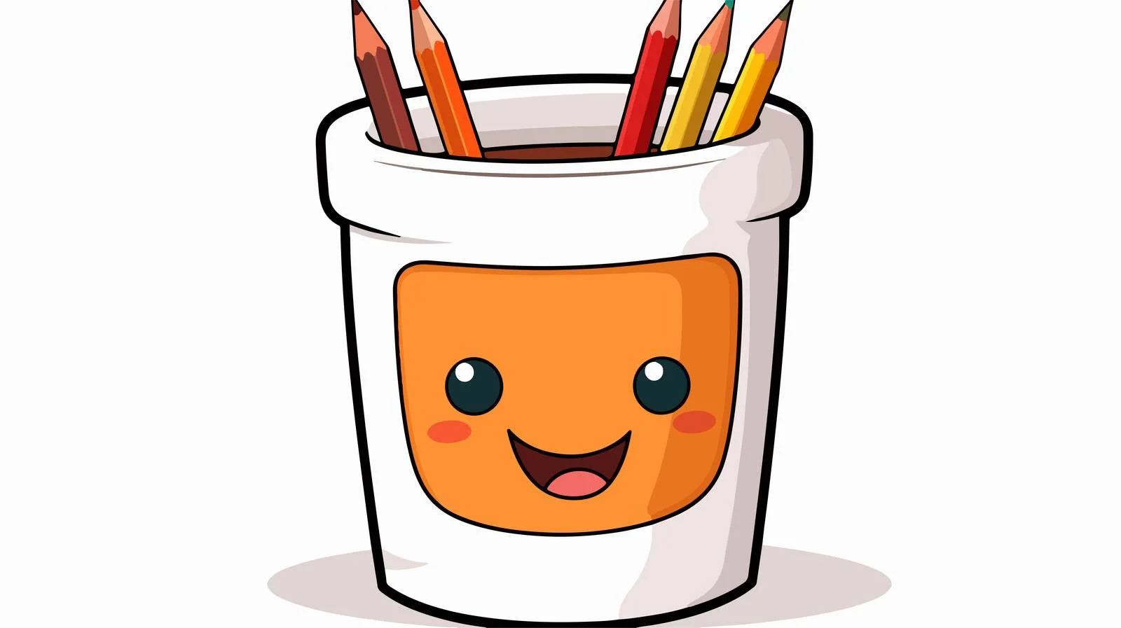 Cute Pencil Pot Sticker — free download from Dotvec