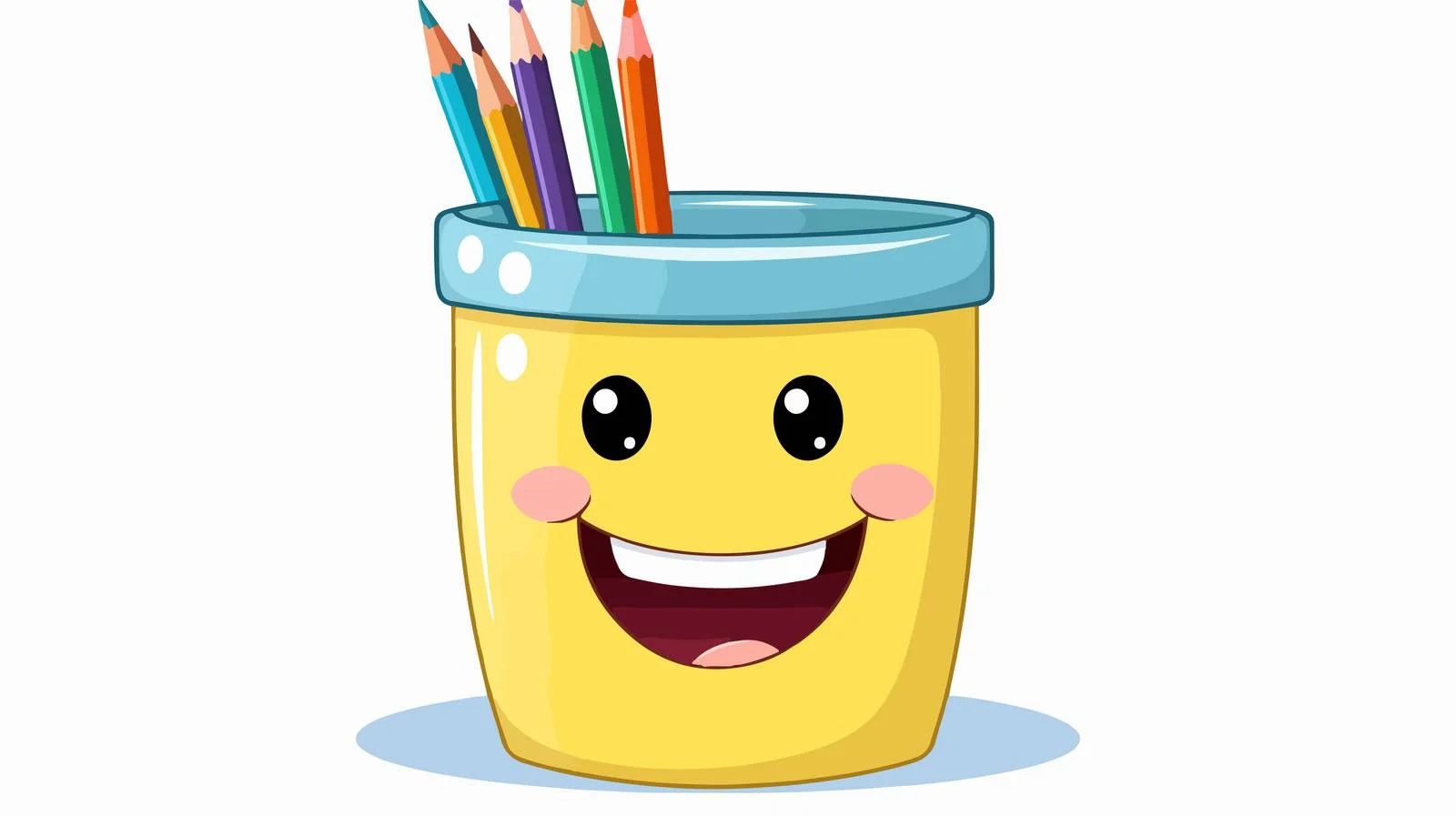 Cute Cartoon Pencil Pot Sticker — free download from Dotvec