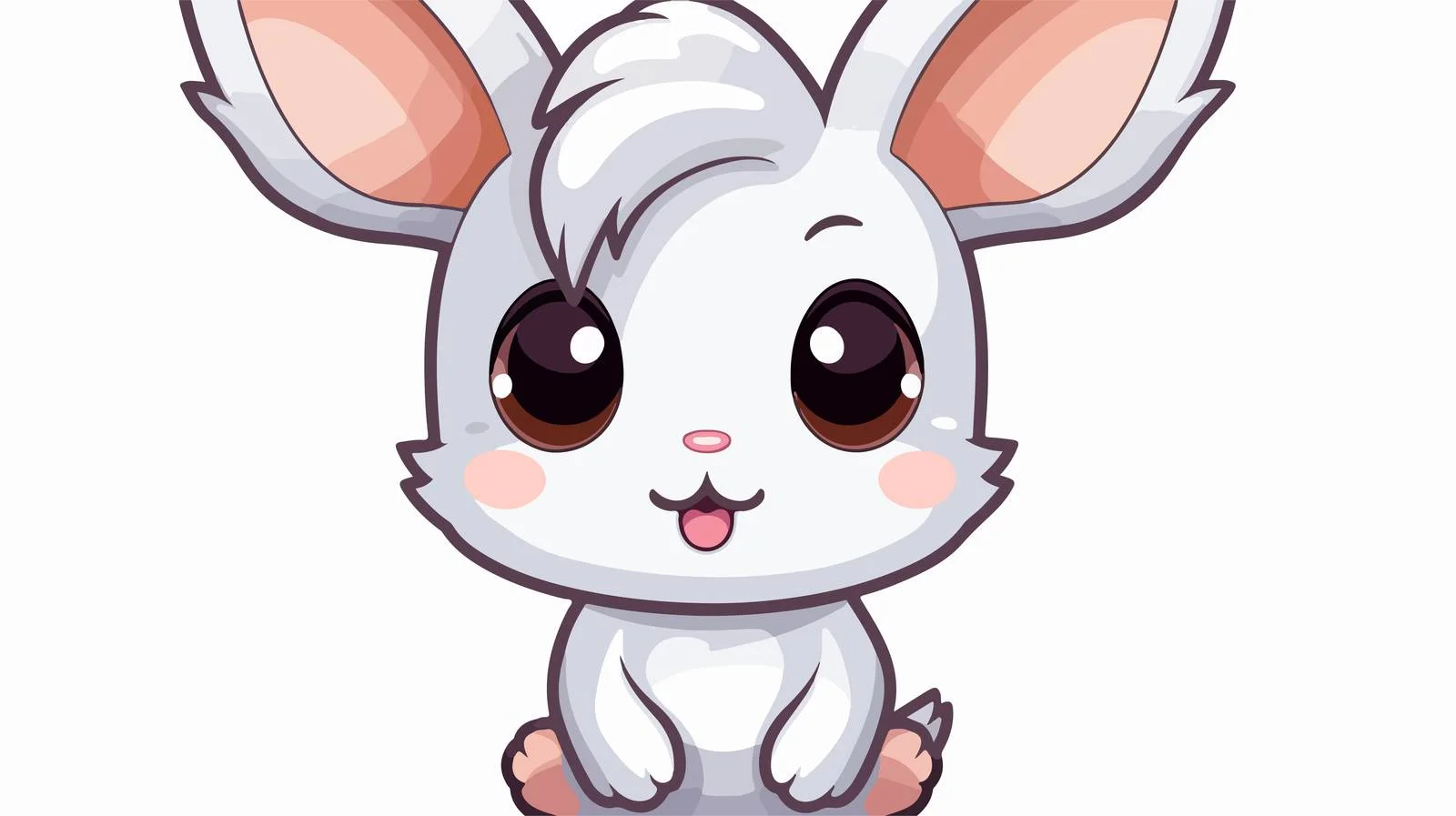 Adorable Cartoon Rabbit Sticker Illustration — free download from Dotvec