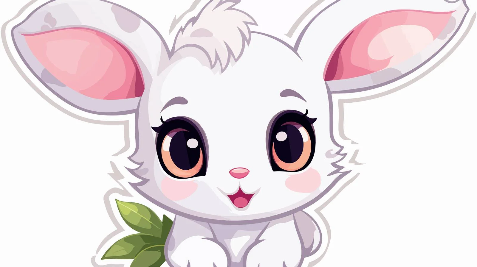 Adorable Cartoon Rabbit Sticker Illustration — free download from Dotvec