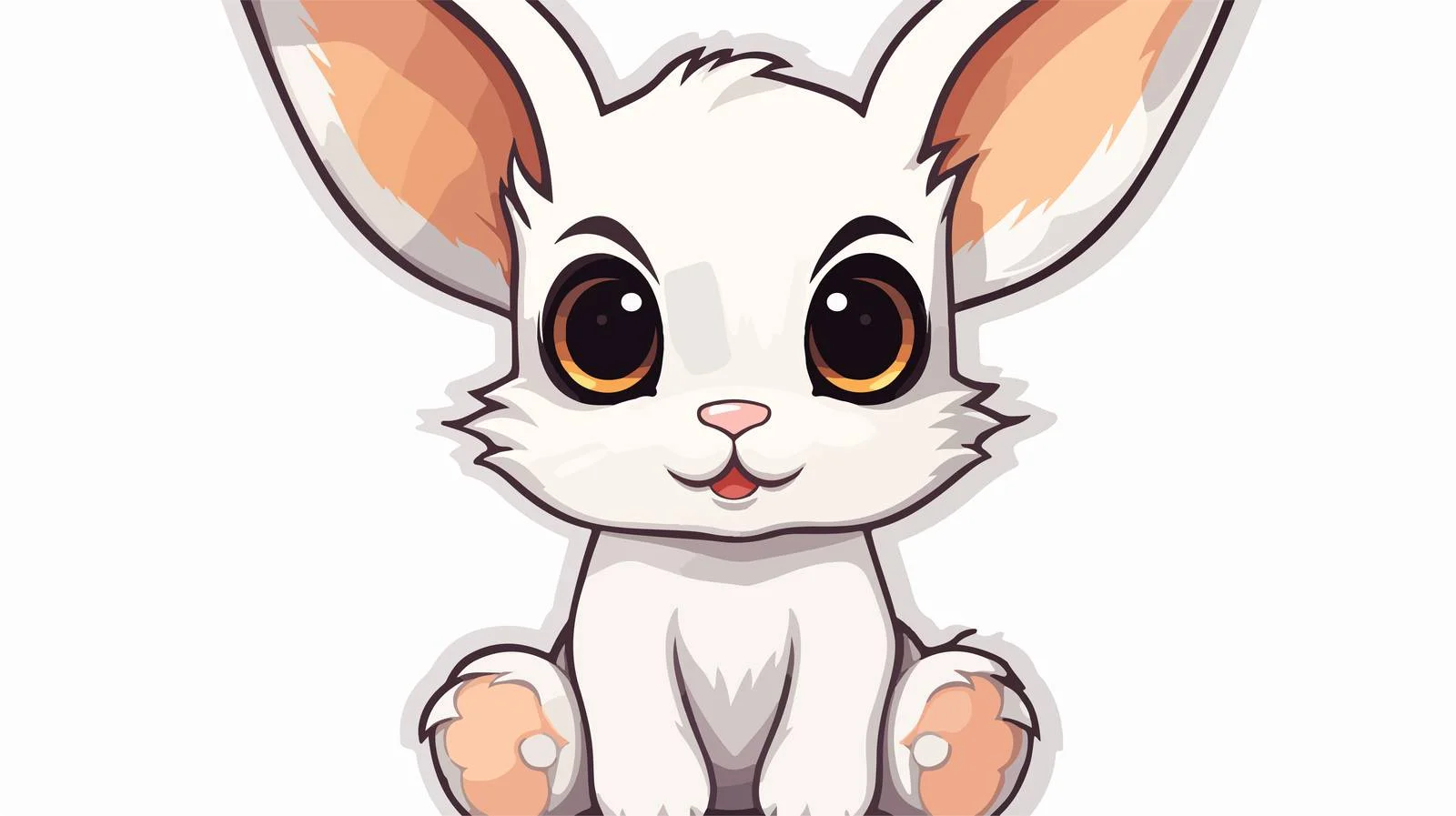Adorable Rabbit Cartoon Sticker — free download from Dotvec