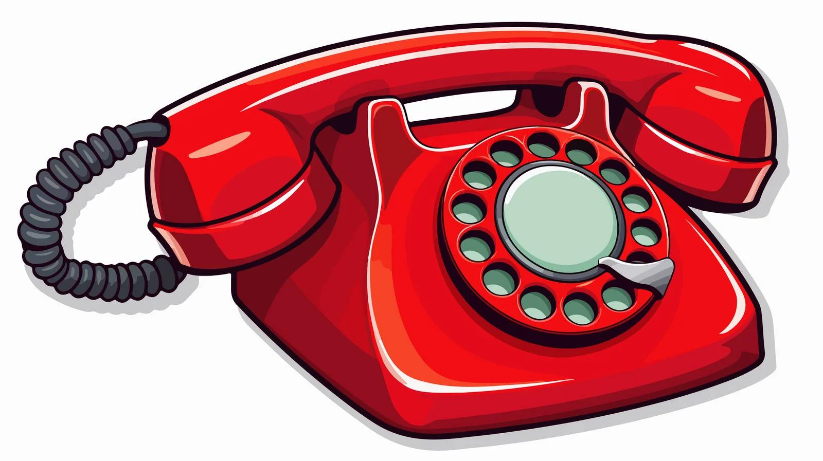 Cute Cartoon Red Telephone Sticker — free download from Dotvec