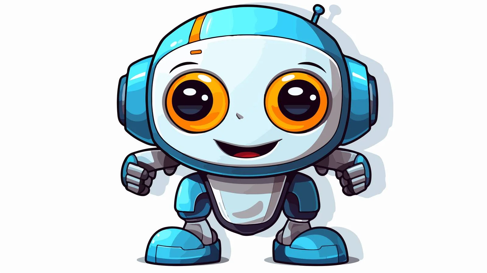 Adorable Cartoon Robot Sticker Illustration — free download from Dotvec