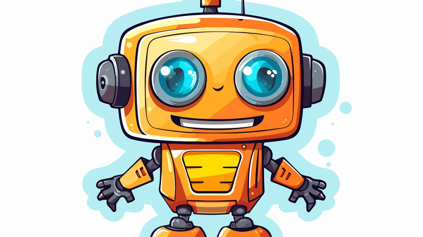 Adorable Robot Sticker Illustration — free download from Dotvec