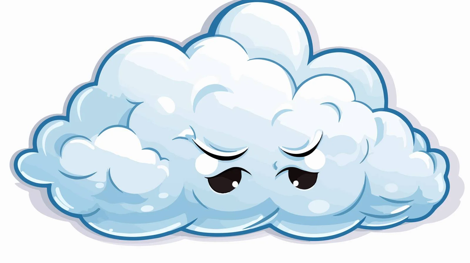Cute Cartoon Storm Cloud Sticker — free download from Dotvec