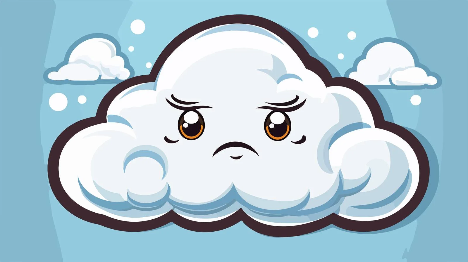 Cute Cartoon Storm Cloud Sticker — free download from Dotvec