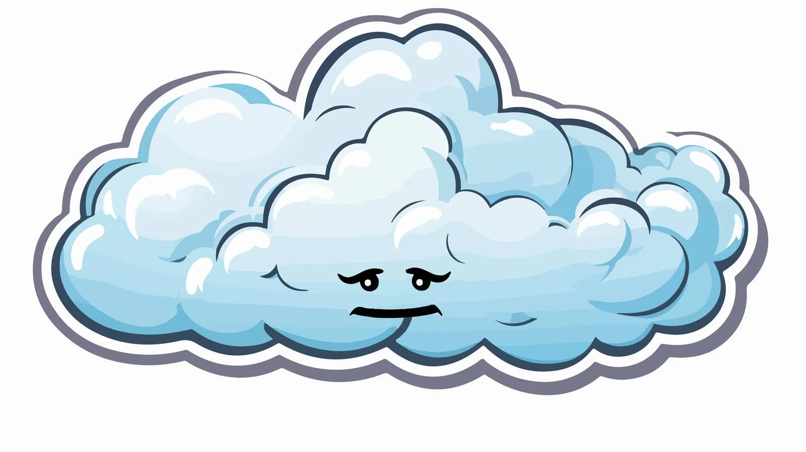 Cute Cartoon Storm Cloud Sticker — free download from Dotvec