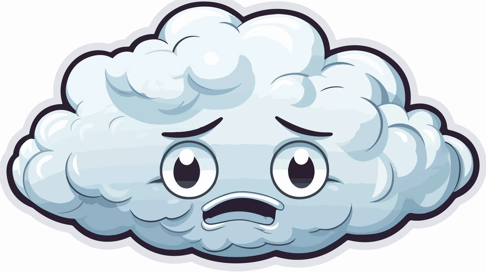 Adorable Cartoon Storm Cloud Sticker — free download from Dotvec