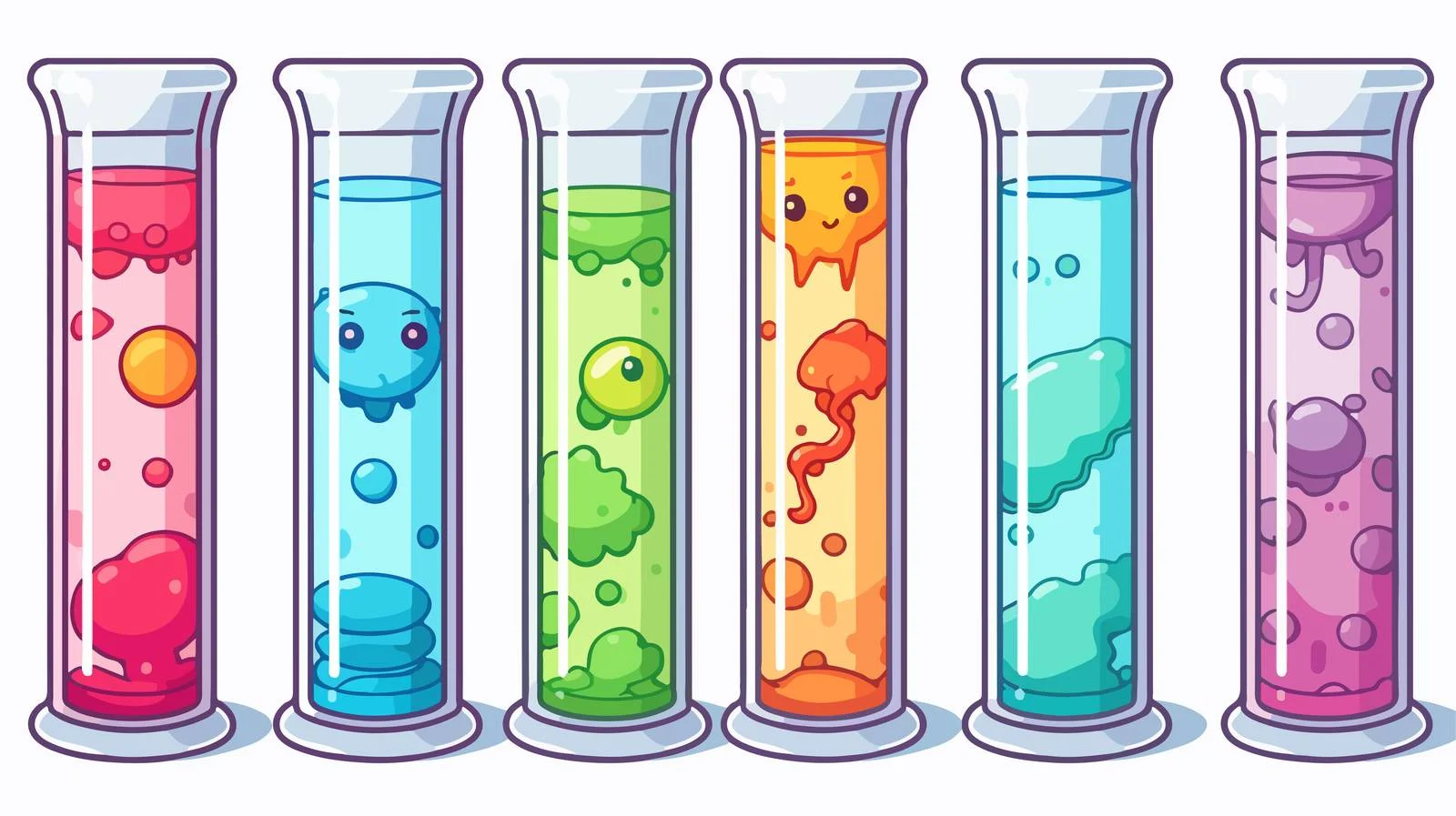 Cute Cartoon Test Tube Sticker — free download from Dotvec