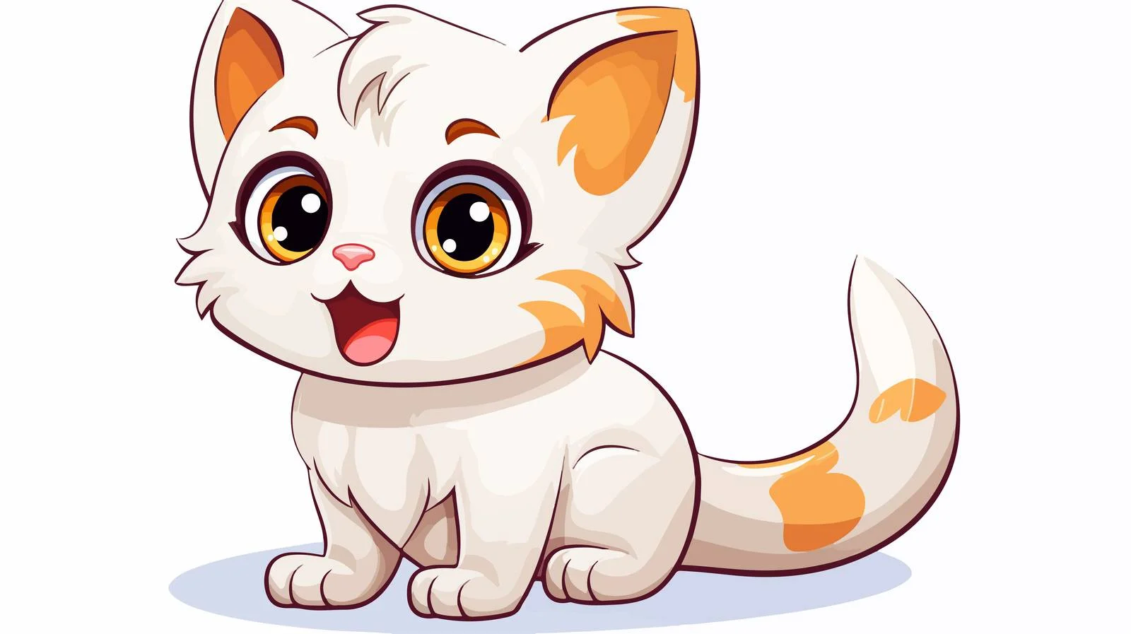 Joyful Cartoon Cat Sticker — free download from Dotvec