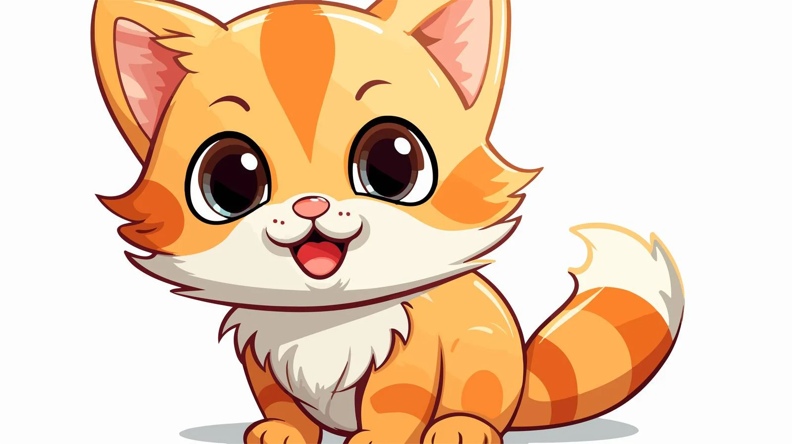 Cheerful Cartoon Cat Sticker — free download from Dotvec