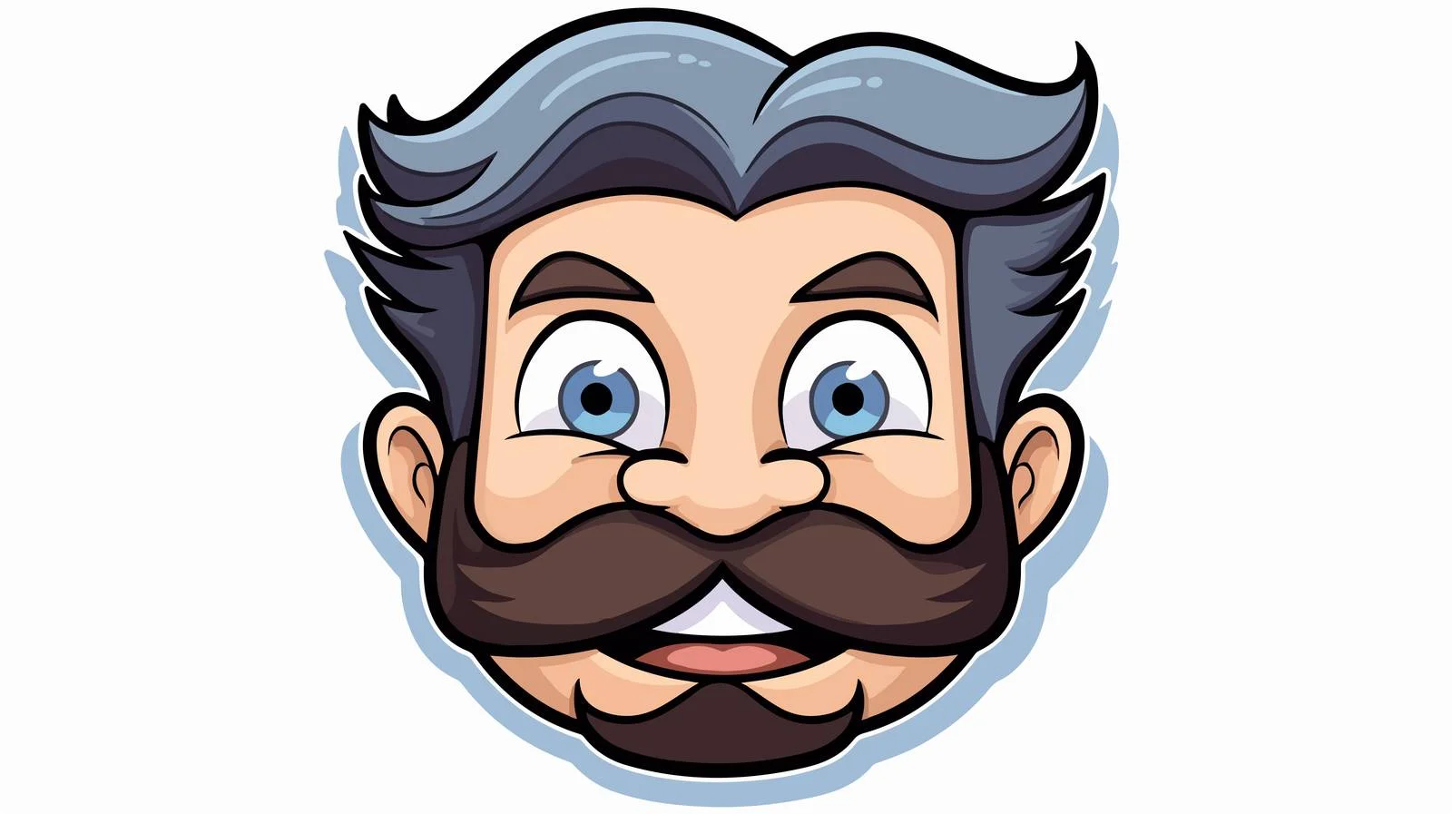 Cheerful Cartoon Face Sticker — free download from Dotvec