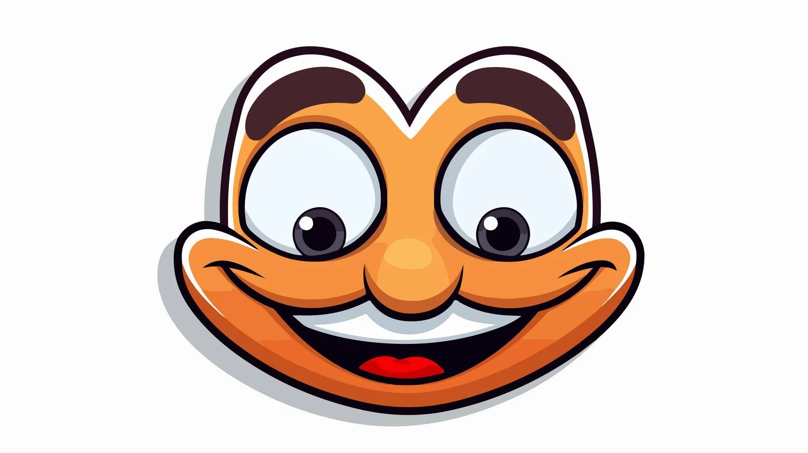Cheerful Cartoon Face Sticker Illustration — free download from Dotvec