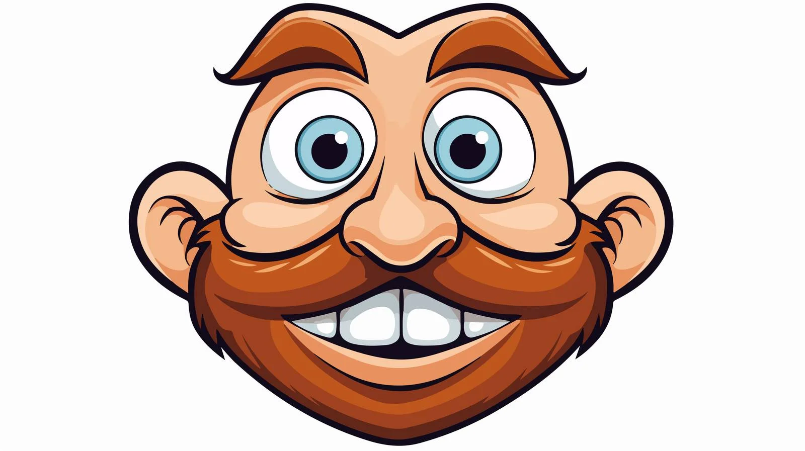 Cheerful Cartoon Face Sticker — free download from Dotvec