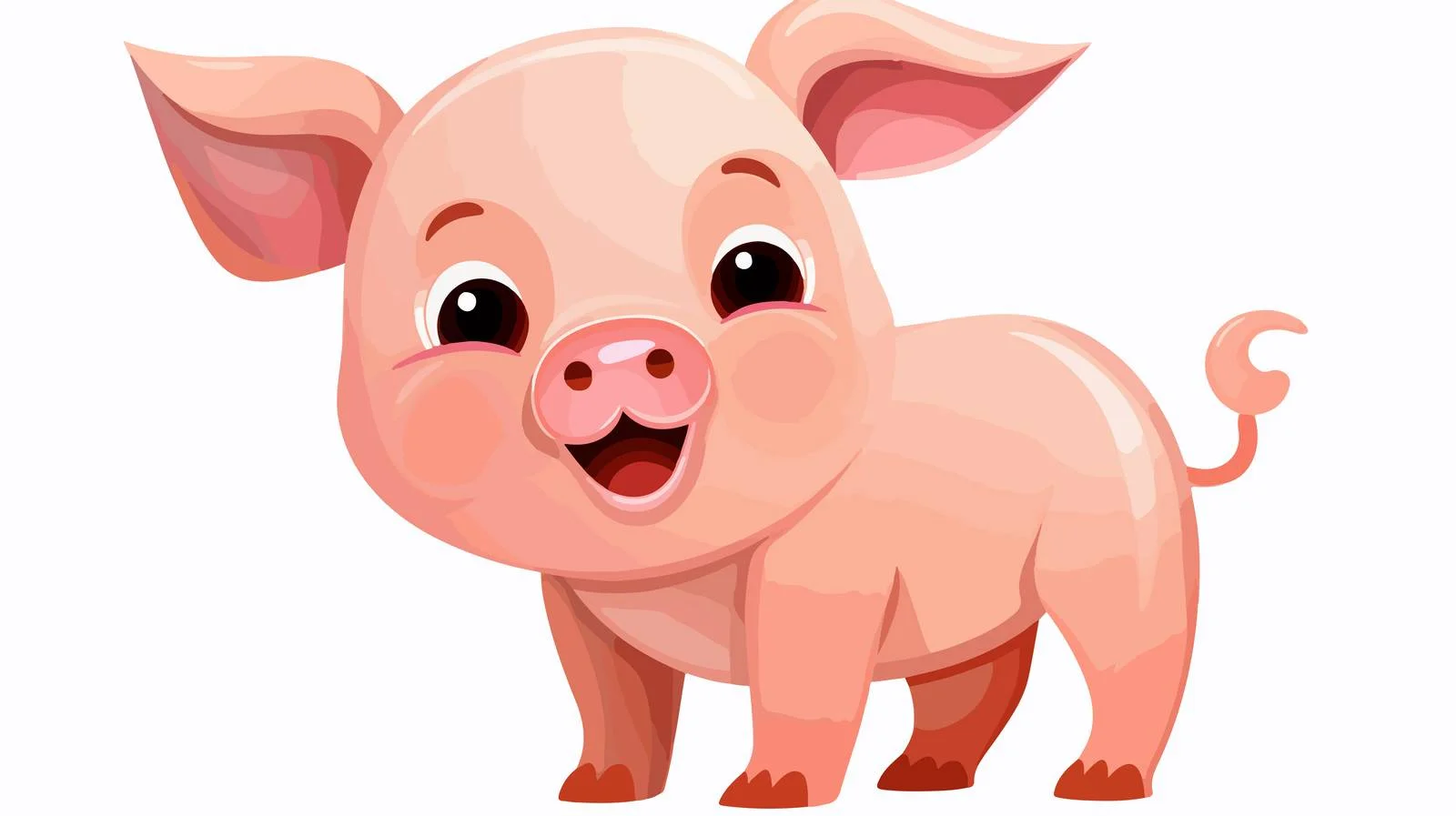 Cheerful Cartoon Pig Sticker — free download from Dotvec