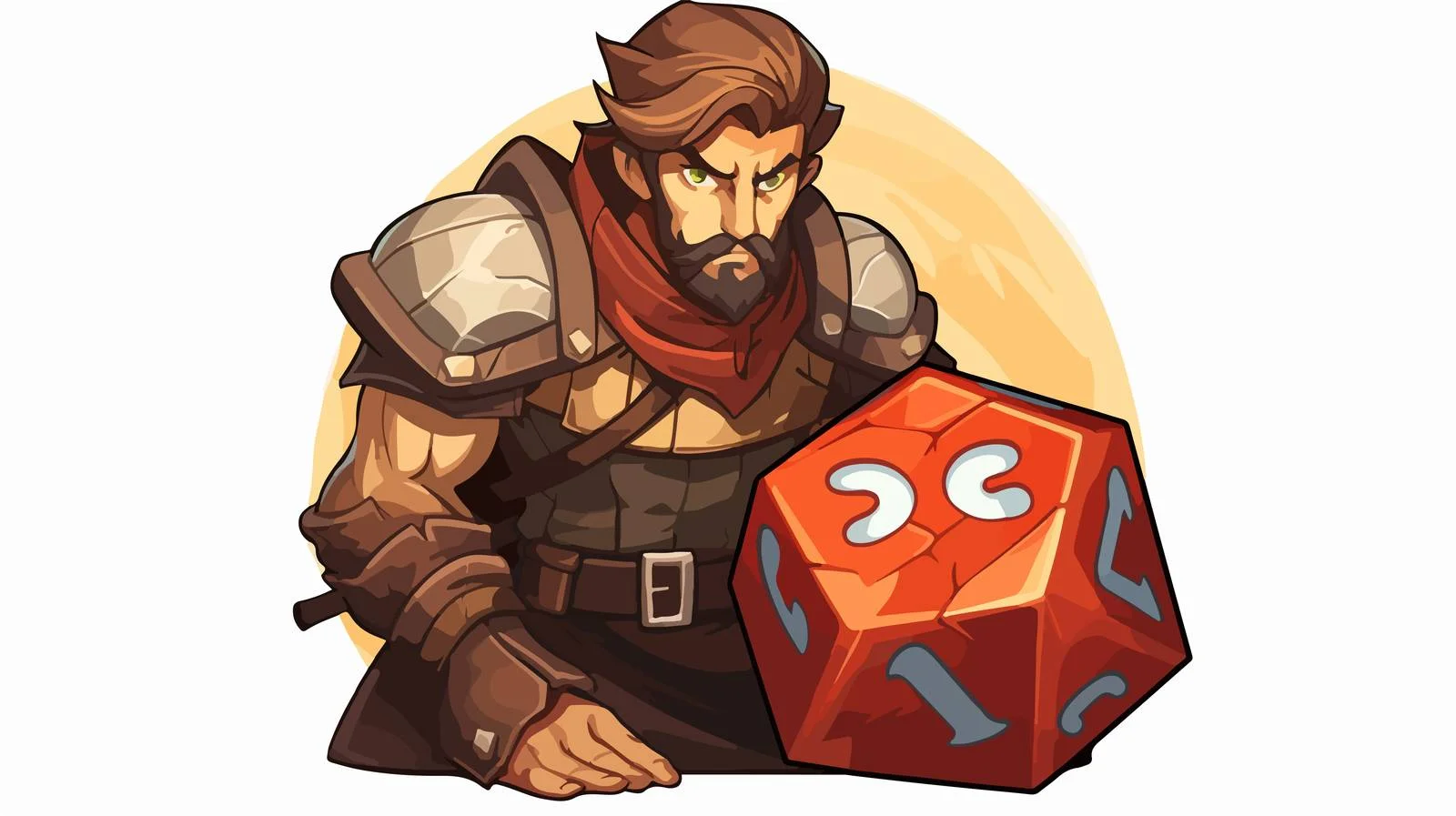 Epic Fighter Sticker with D20 Dice — free download from Dotvec