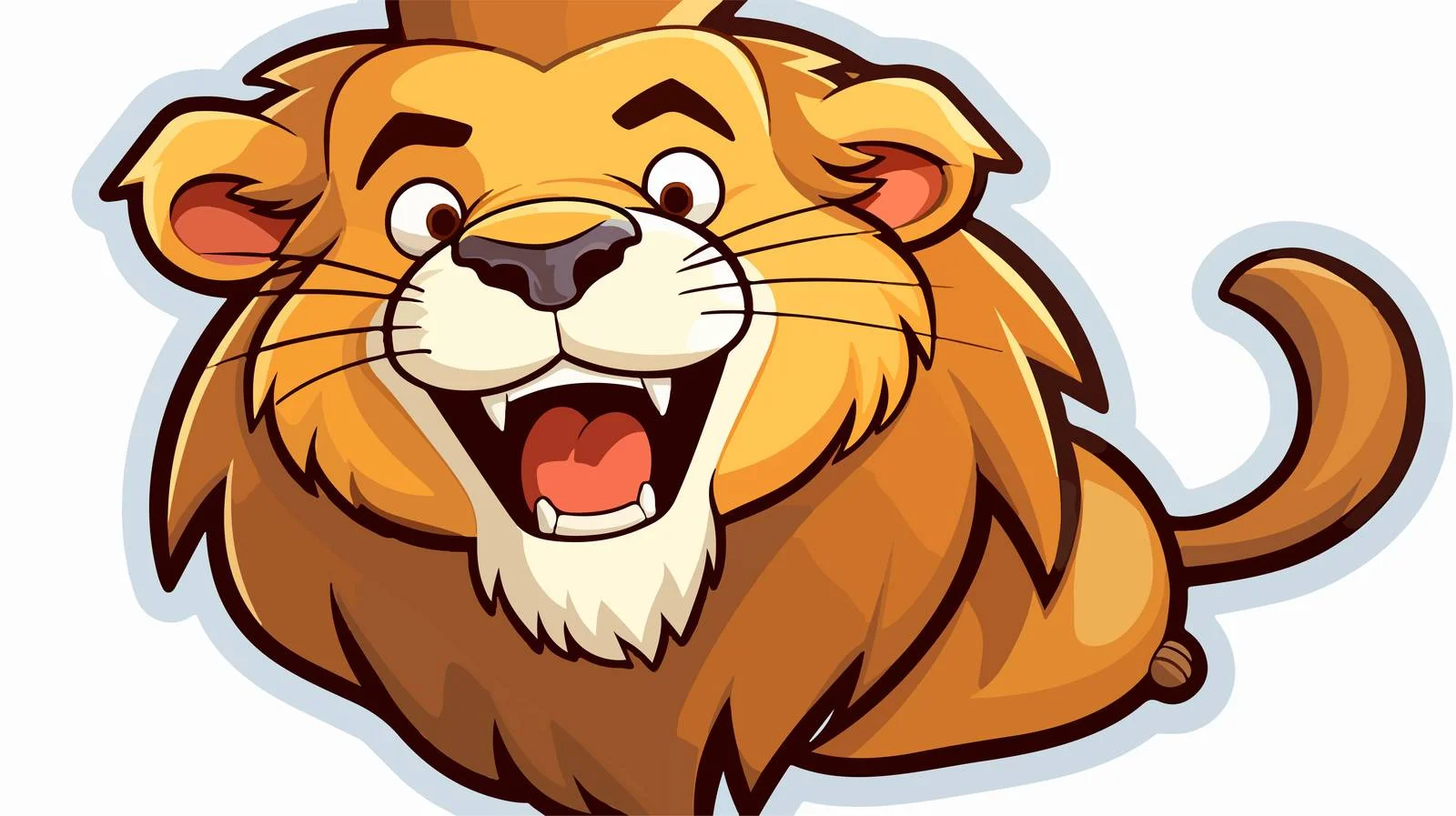 Laughing Lion Cartoon Sticker — free download from Dotvec