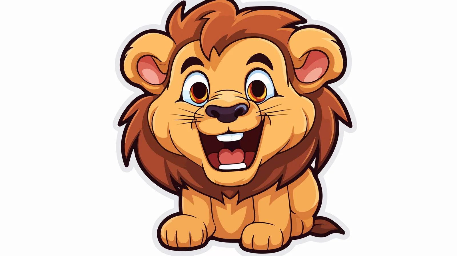 Animated Laughing Lion Sticker Illustration — free download from Dotvec