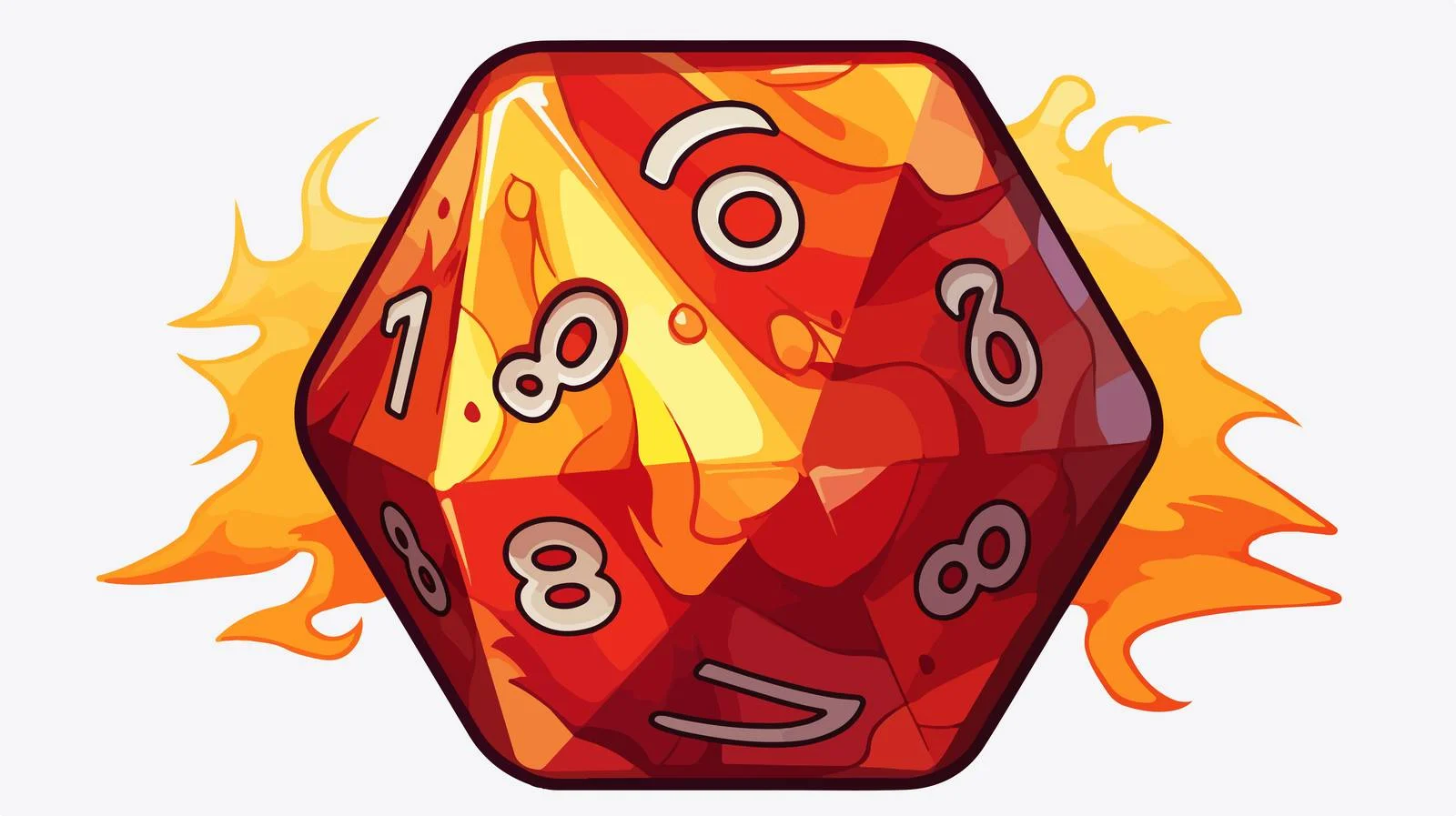 Natural D20 Dice Roll Sticker — free download from Dotvec