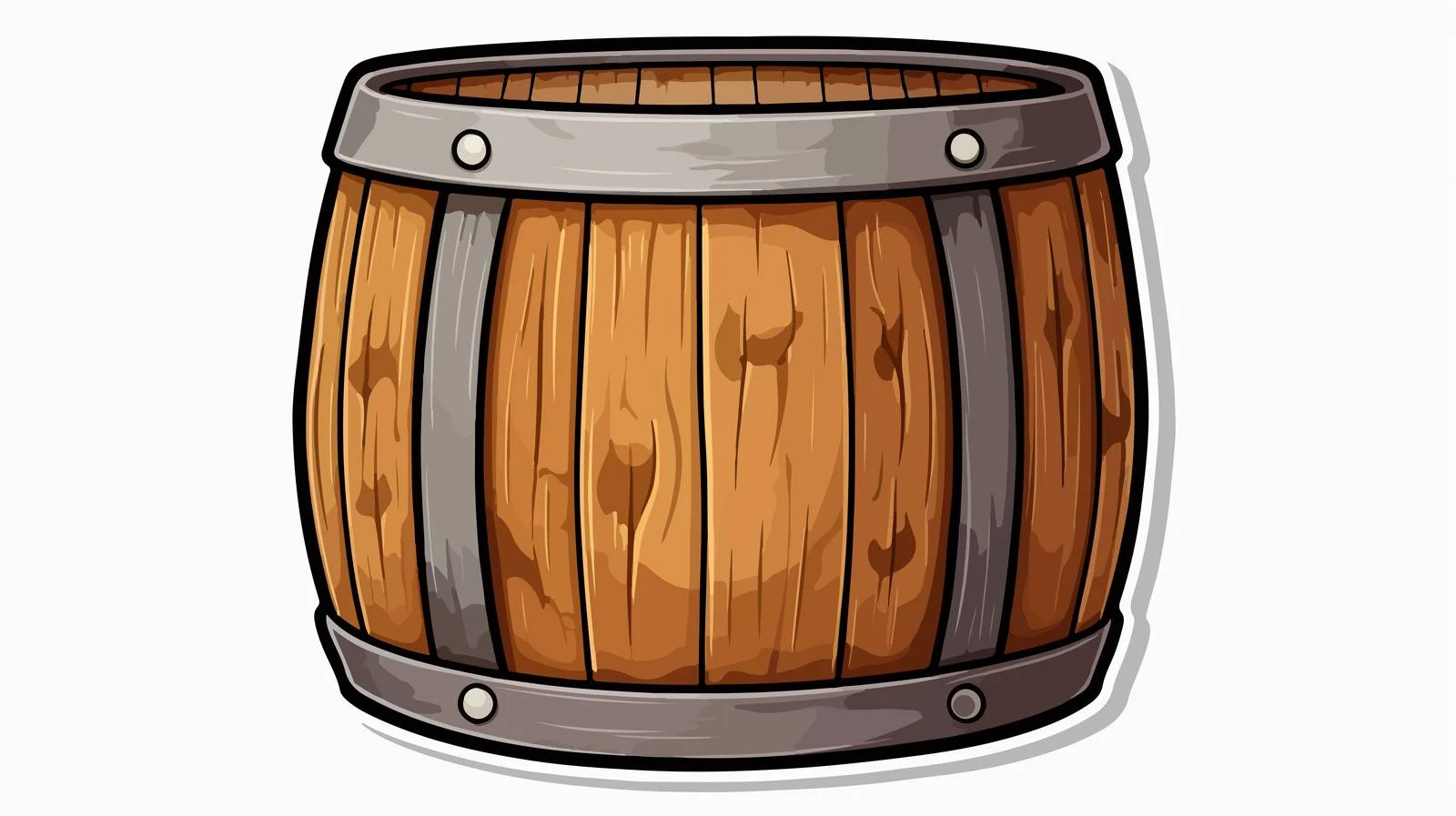 Quirky Cartoon Barrel Sticker — free download from Dotvec