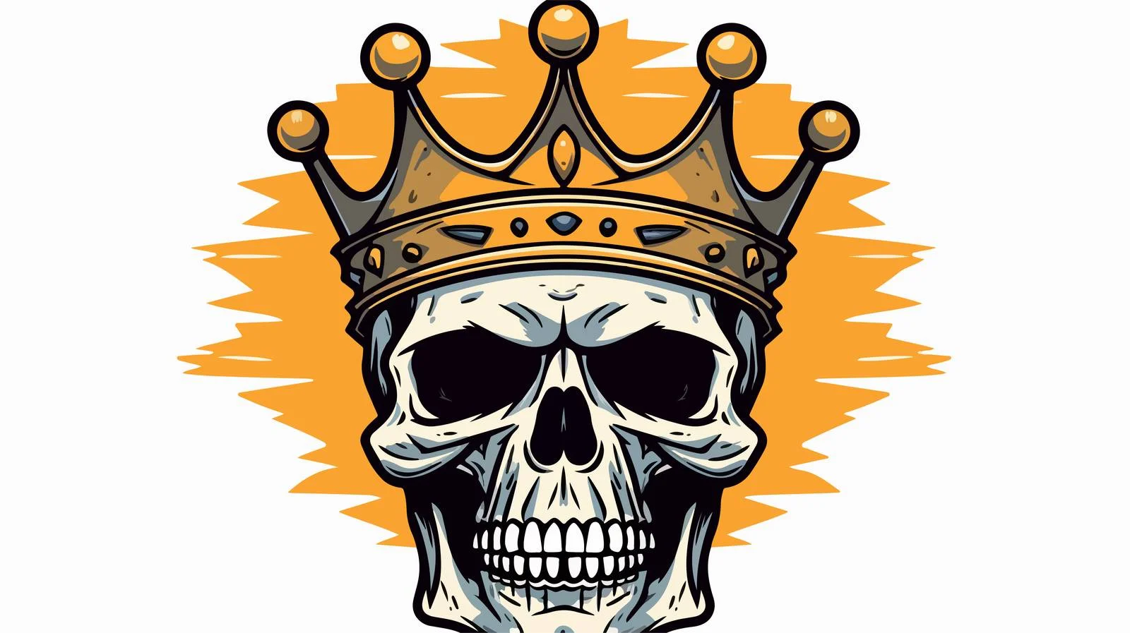 Quirky Hand Drawn Death Crown Sticker — free download from Dotvec