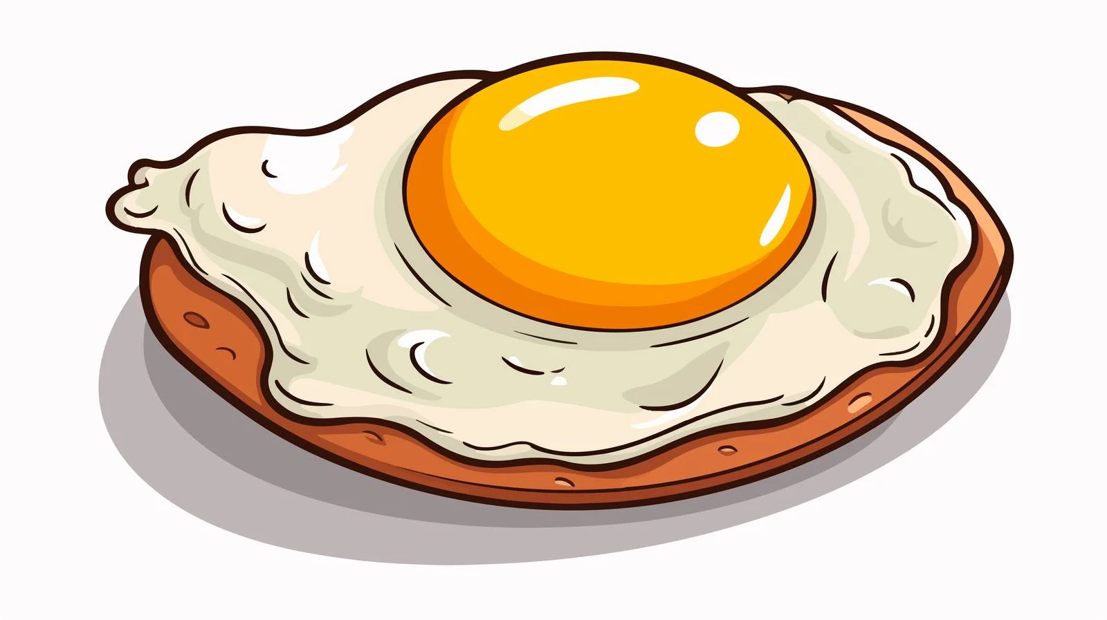 Quirky Fried Egg Cartoon Sticker — free download from Dotvec