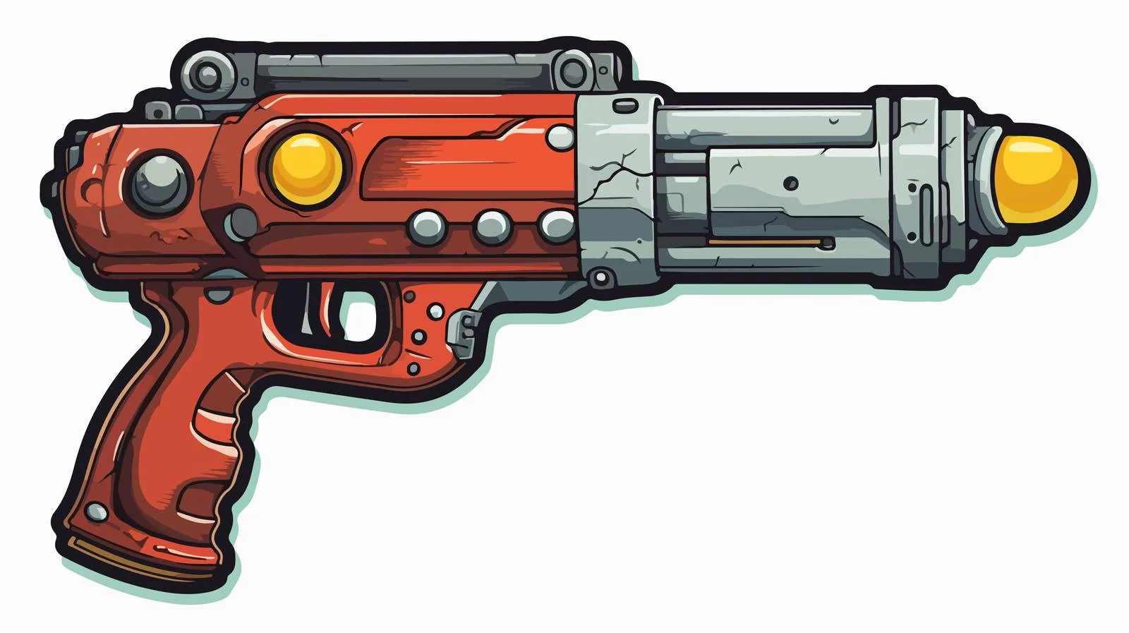 Quirky Cartoon Ray Gun Sticker — free download from Dotvec